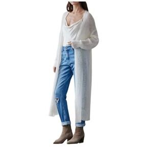 NWT Bella Dahl Medium Long Cardigan In Winter White MSRP $238